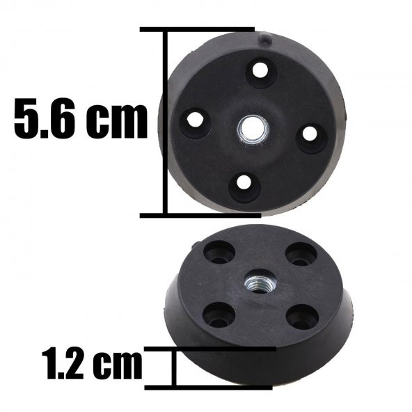 Mobilya Masa Sehpa Ayağı Aparatı Düz Ayak Tabanı Siyah (4 ADET) - 4