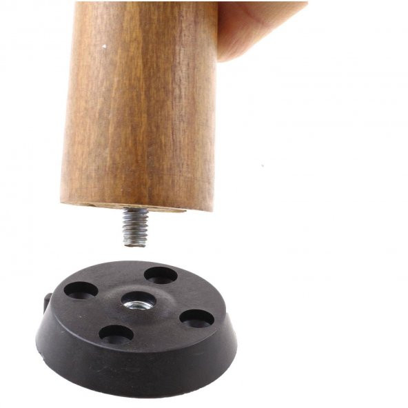 Mobilya Masa Sehpa Ayağı Aparatı Düz Ayak Tabanı Siyah (4 ADET) - 5