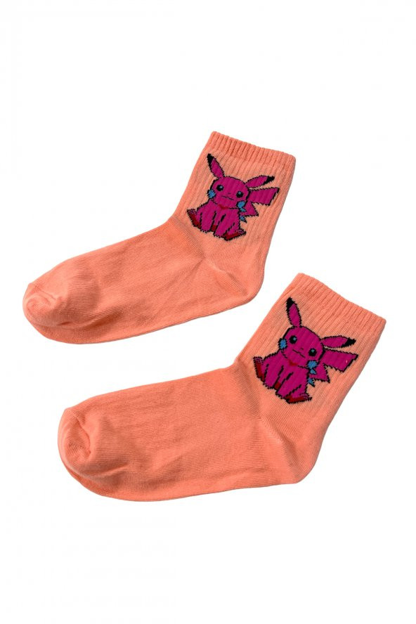 3lü Bayan Çorap Desenli Somon - 2