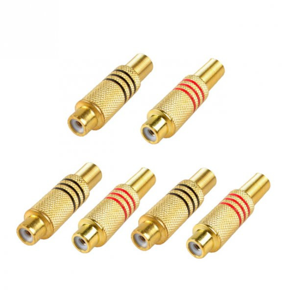 RCA Dişi Gold Jack Kırmızı+Siyah