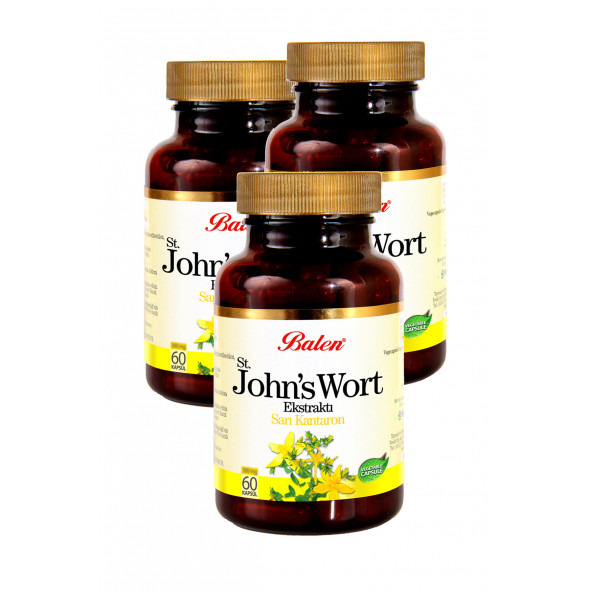 3 Kutu Balen Sarı Kantaron Ekstraktı Kapsül St. John's Wort 375mg x 60 Kapsül Sarı Kantoron ürün görseli