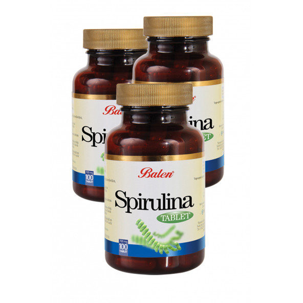 3 Kutu Balen Spirulina Tablet 100 x 740 MG Yosun Alg Sipirulina