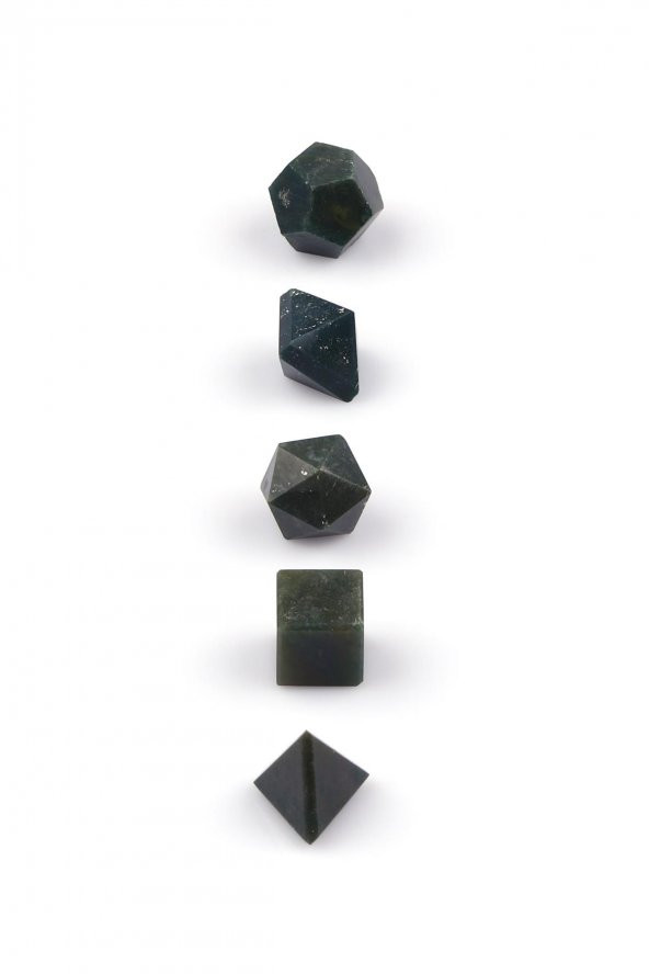 Kan Taşı Doğal Taş Platonik Set - 3