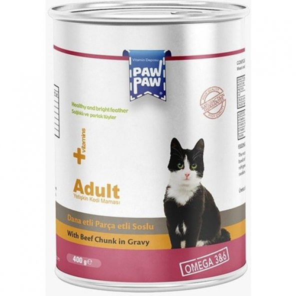 Paw Paw Sığır Etli Yetişkin Kedi Maması 400 gr