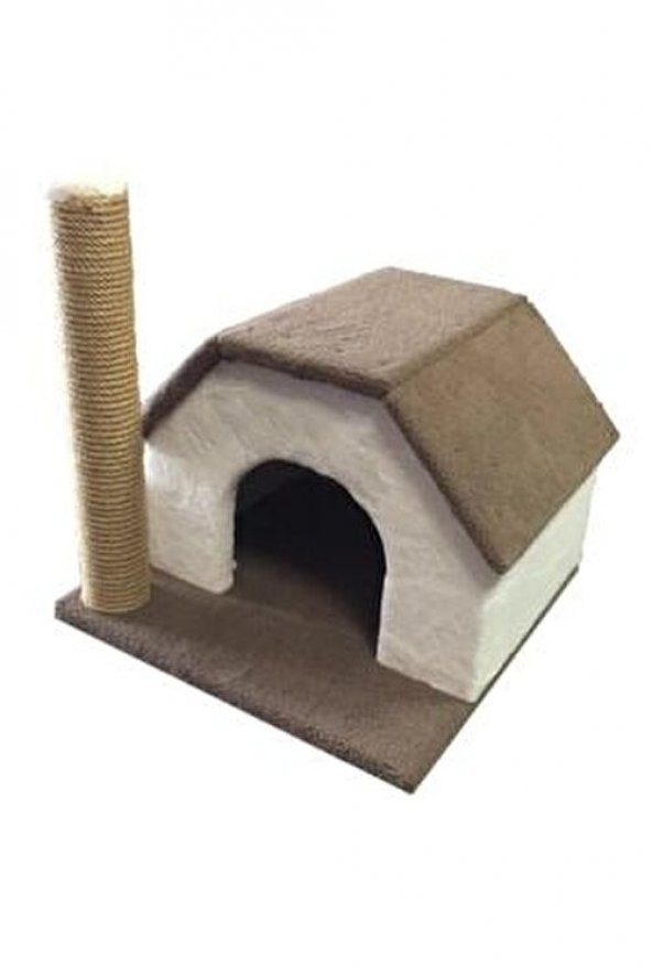 Tek Katlı Kedi Oyun Evi Ve Tırmalama Tahtası