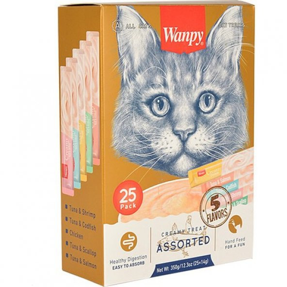 Wanpy Karışık Lezzetli Sıvı Kedi Ödülü 25X14 gr