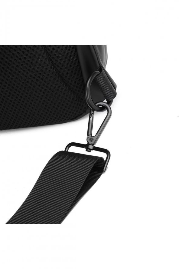 Gumi Kumaş Uniseks Bodybag Omuz Çantası 8655 Siyah - 6