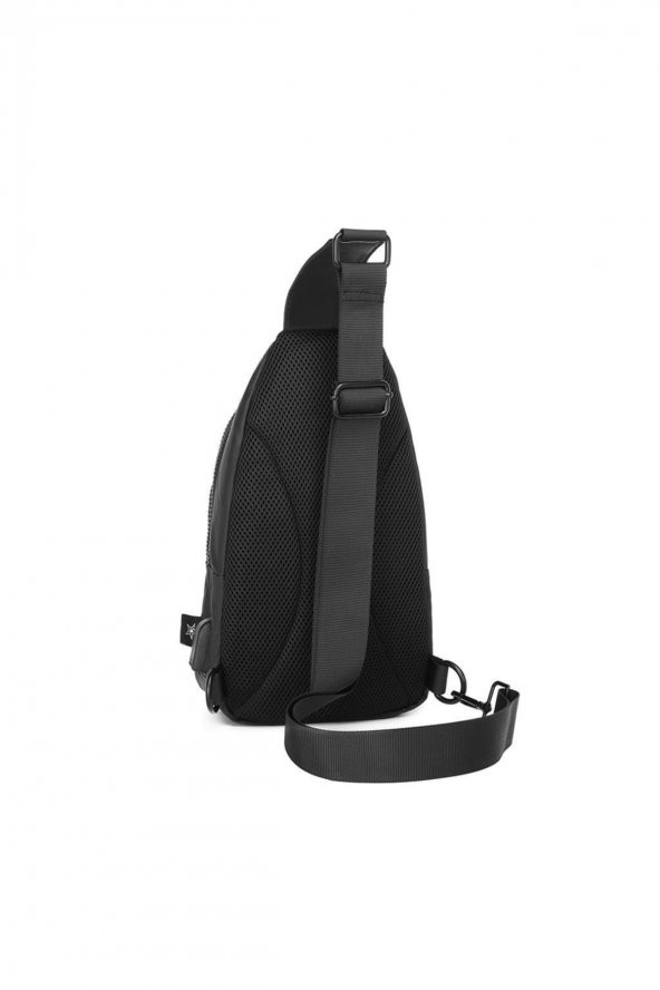 Gumi Kumaş Uniseks Bodybag Omuz Çantası 8654 Siyah - 2