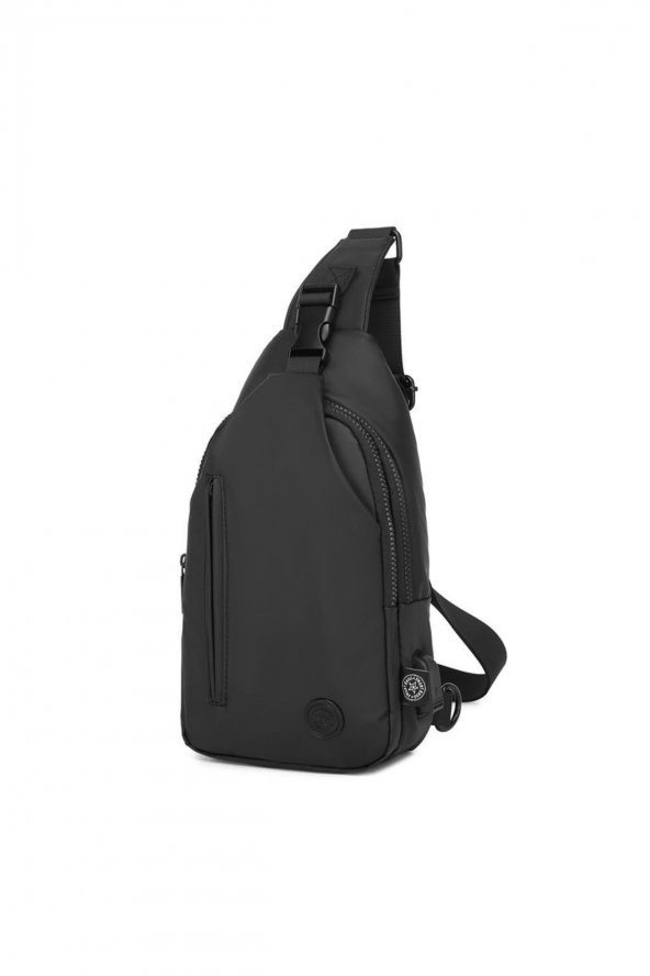 Gumi Kumaş Uniseks Bodybag Omuz Çantası 8654 Siyah - 3