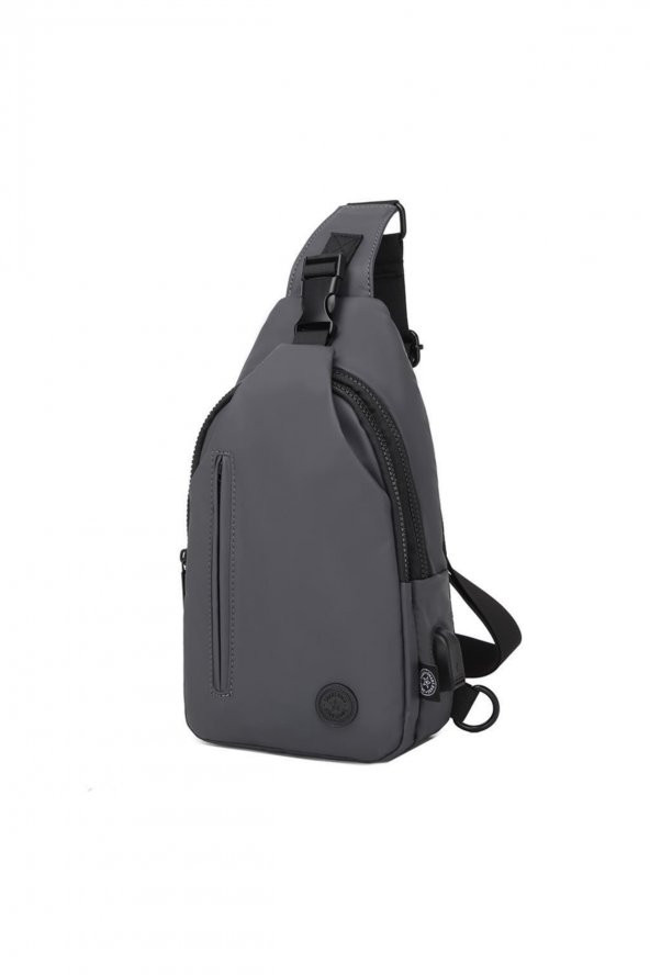 Gumi Kumaş Uniseks Bodybag Omuz Çantası 8654 K.gri - 3