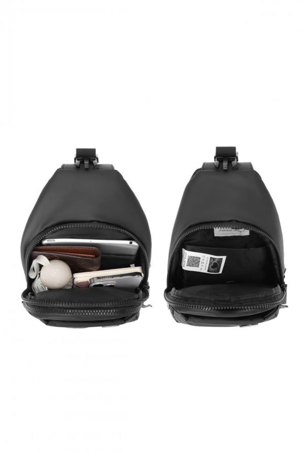 Gumi Kumaş Uniseks Bodybag Omuz Çantası 8654 K.gri - 5