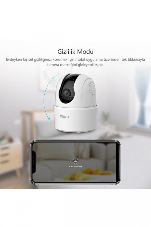 IMOU IPC-TA22CP-D 2 MP İç Ortam PT Kamera (Ranger 2c) İnsan Algılama, Hareket Algılama, Bölge Yapılandırma,  355° Yatay Hareket  -5°~80° Dikey Hareket, Akıllı Takip,  Gizlilik - 6