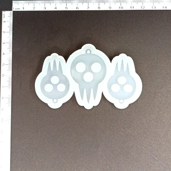 EPOKSİ REÇİNE 3'LÜ HAYALET KOLYE KÜPE SETİ SİLİKON KALIP 1. KALİTE HB3012-0007