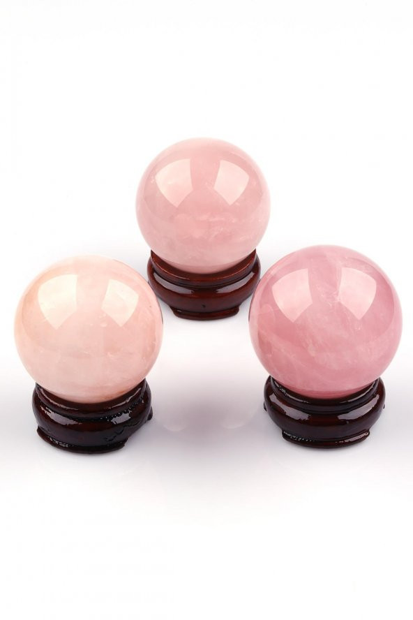 Pembe Kuvars Doğal Taş Küre