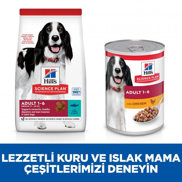 Hills SCIENCE PLAN Yetişkin Orta Irk Ton Balıklı & Pirinçli Köpek Maması 10+2 kg - 5