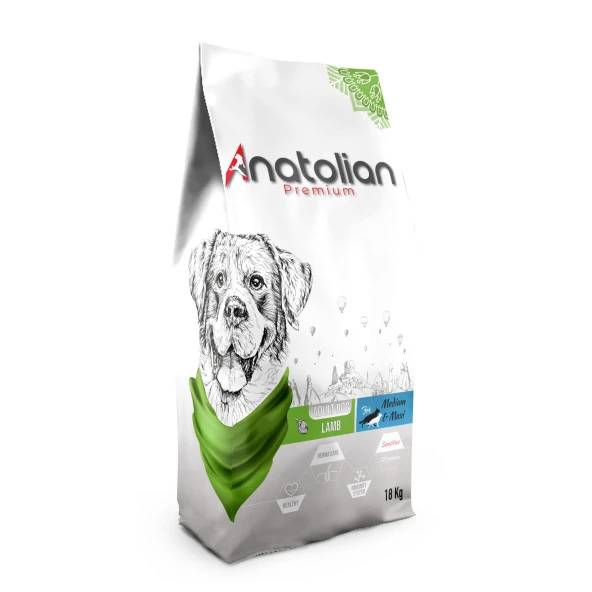 Anatolian Premium Lamb Kuzulu Medium Maxi Yetişkin Köpek Maması 18 Kg A3001