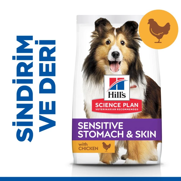 Hills SCIENCE PLAN Sensitive Skin & Stomach Yetişkin Orta Irk Tavuklu Köpek Maması 14 KG