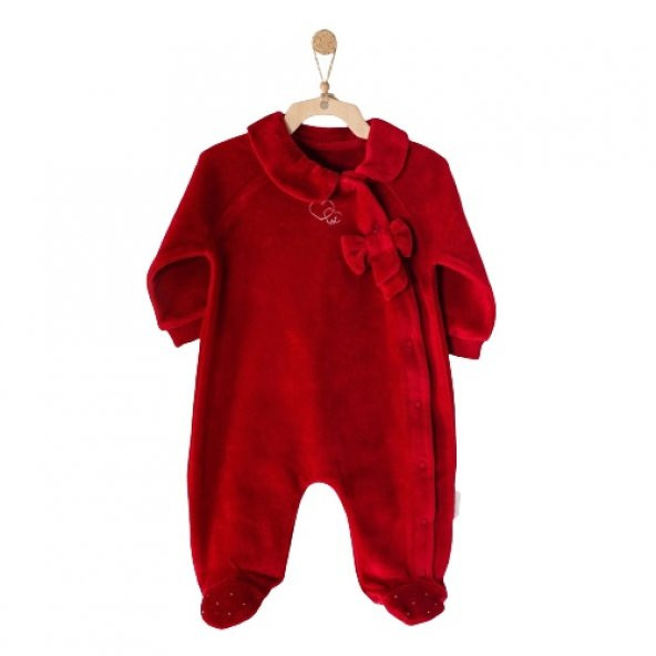 Andywawa AC23314 Happy New Year Kadife Bebek Tulum Burgundy