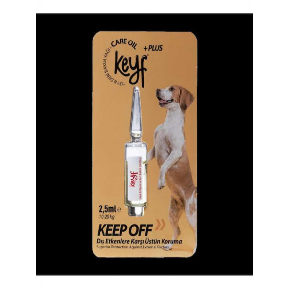 Keyf Plus Tüy & Deri Bakım Yağı Köpek 10-20 Kg- 2,5 ml