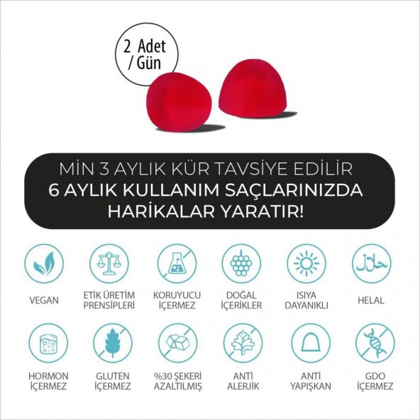 Sovital Hair Vitamin İsviçre Patentli 60 Vegan Gummy - 5