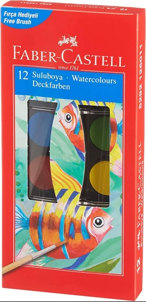 Faber Castell Ø 23 Mm 12 Renk Sulu Boya