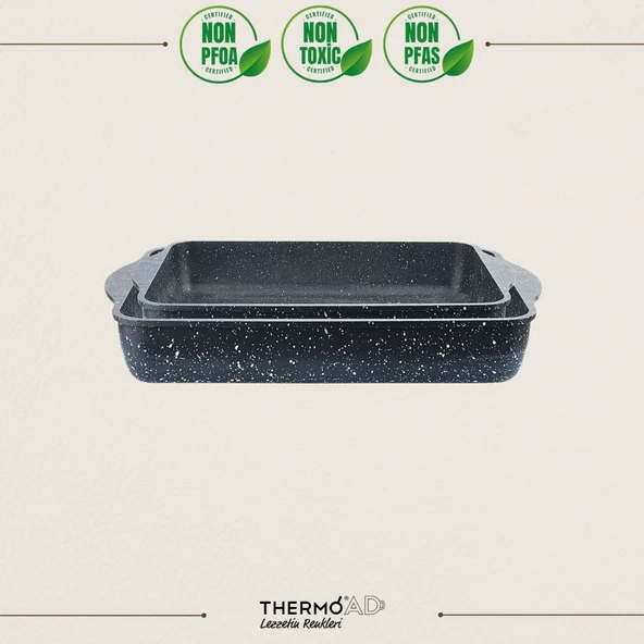 ThermoAD | Çok Amaçlı Kare Tepsi Set | 2 Parça | 30 cm-35 cm
