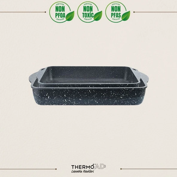 ThermoAD | Çok Amaçlı Kare Tepsi Set | 2 Parça | 30 cm-35 cm