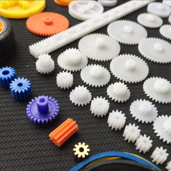 78 Parça Plastik Dişli Seti Rc Çark Arduino Oyuncak Robot Araba Mil Tekerlek