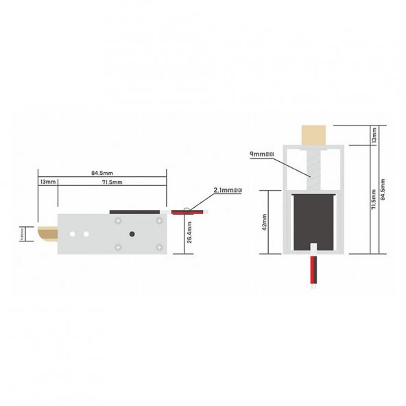JF-S1670DL Solenoid Kilit DC 12V 2.4A 28W 40N Elektrikli Manyetik Kapı Depo Kasa Kilidi 10mm Dil - 6