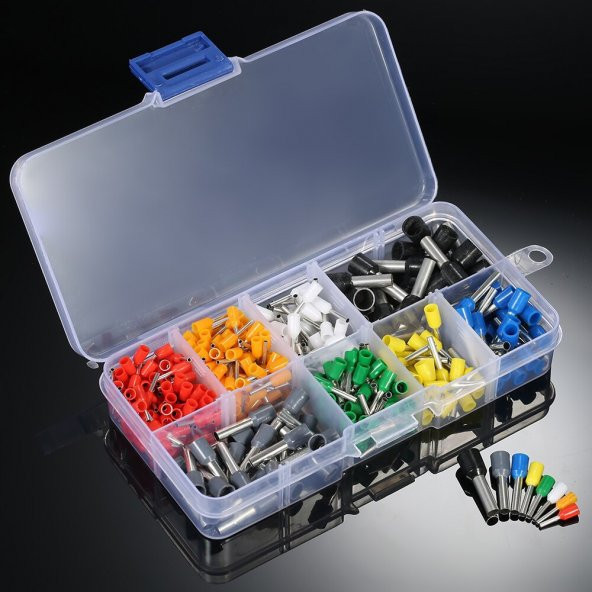 400 Parça İzoleli Kablo Ucu Set Kutulu Yalıtımlı Tel Terminal Soketi Sıkmalı Pin - Resim 2