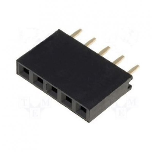 5 Pin Tek Sıra Dişi Header 180 Derece 1x5 Pin 2.54mm Soket Konnektör - 1