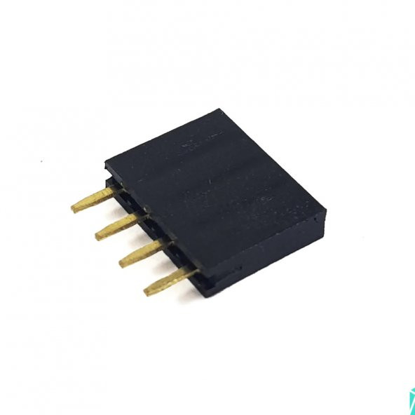 4 Pin Tek Sıra Dişi Header 180 Derece 1x4 Pin 2.54mm Soket Konnektör