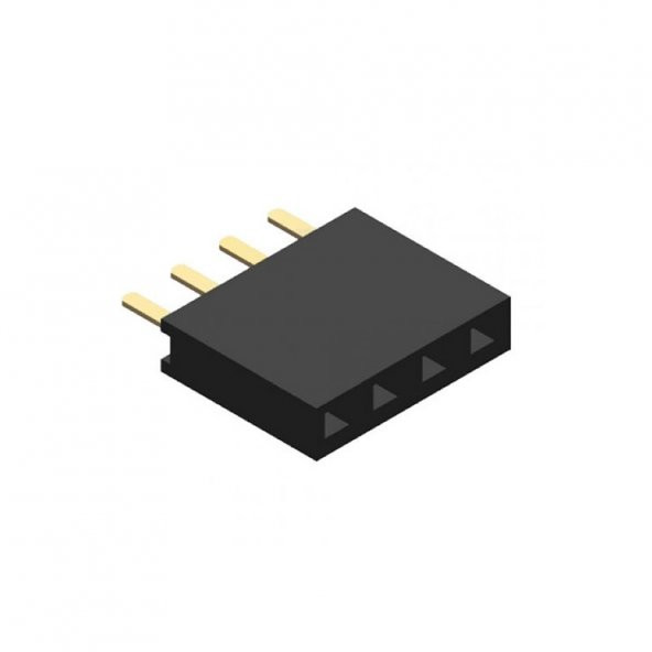 4 Pin Tek Sıra Dişi Header 180 Derece 1x4 Pin 2.54mm Soket Konnektör - 2