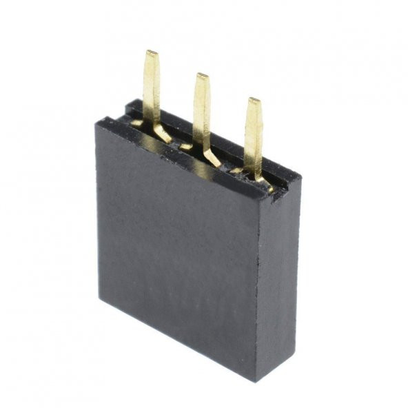 3 Pin Tek Sıra Dişi Header 180 Derece 1x3 Pin 2.54mm Soket Konnektör - 2
