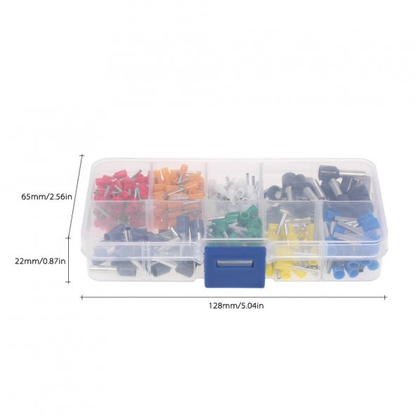 400 Parça İzoleli Kablo Ucu Set Kutulu Yalıtımlı Tel Terminal Soketi Sıkmalı Pin - Resim 7