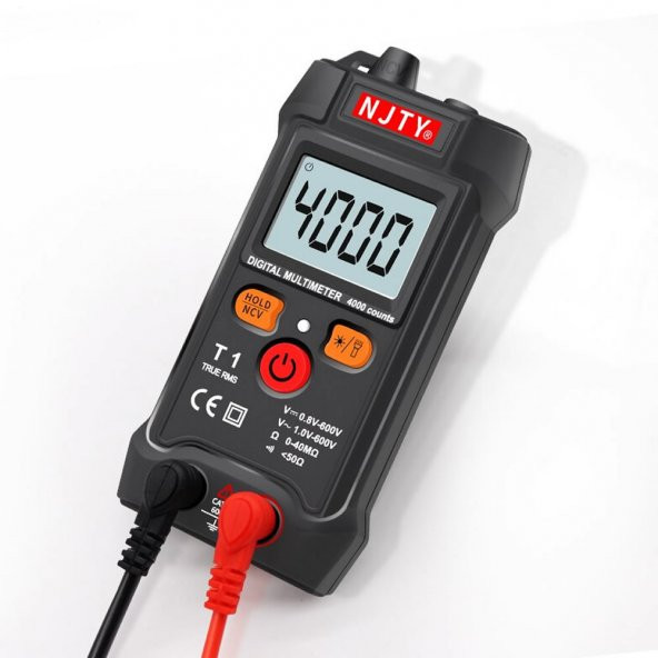 NJTY T1 Dijital Multimetre True RMS NCV 600V Mini Cep El Tipi Voltmetre - 6