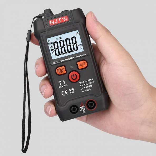 NJTY T1 Dijital Multimetre True RMS NCV 600V Mini Cep El Tipi Voltmetre - 7
