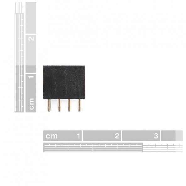 4 Pin Tek Sıra Dişi Header 180 Derece 1x4 Pin 2.54mm Soket Konnektör - 5