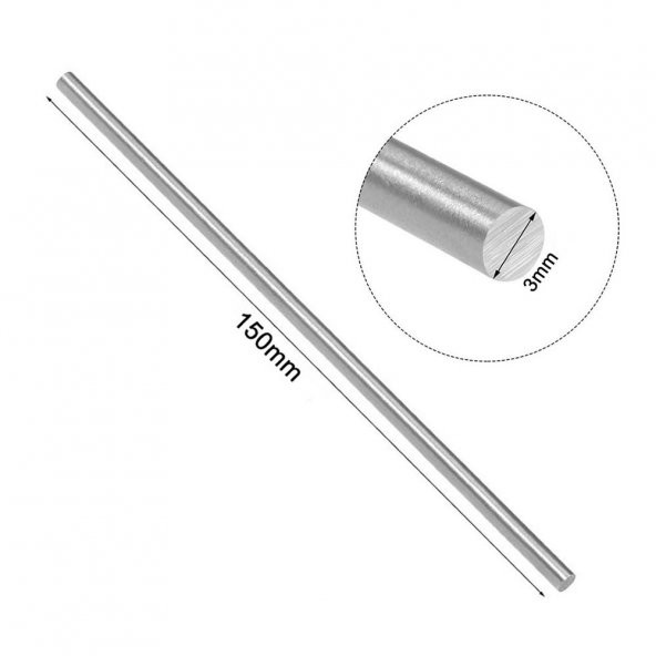 3mm x 150mm Metal Mil Çelik Çubuk Aks Oyuncak RC Araba Robot (10 adet)