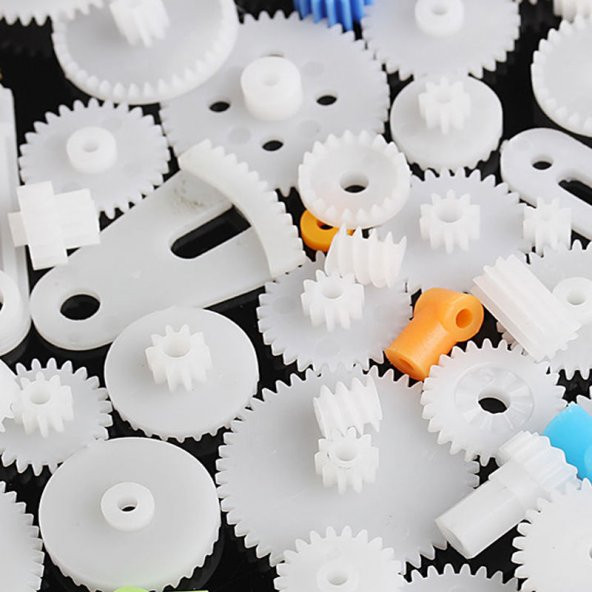 85 Parça Plastik Dişli Seti (Oyuncak - Tekerlek - Mil - Çark) - Resim 3