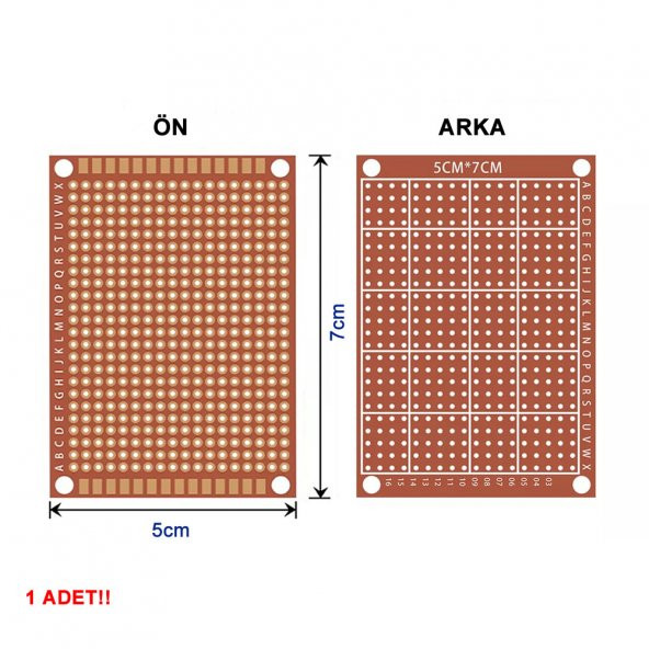 5x7cm Pertinaks Proto Pcb 18x24  432 Adet Bakır Delik 2.54mm - Resim 2