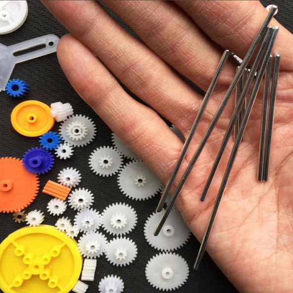 78 Parça Plastik Dişli Seti Rc Çark Arduino Oyuncak Robot Araba Mil Tekerlek - 7