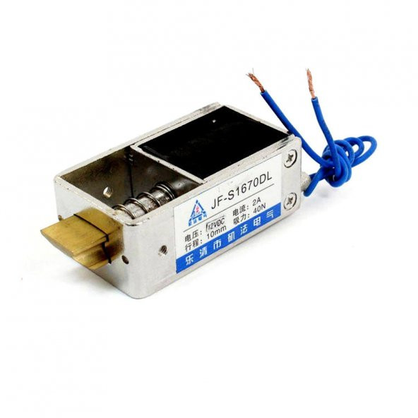 JF-S1670DL Solenoid Kilit DC 12V 2.4A 28W 40N Elektrikli Manyetik Kapı Depo Kasa Kilidi 10mm Dil