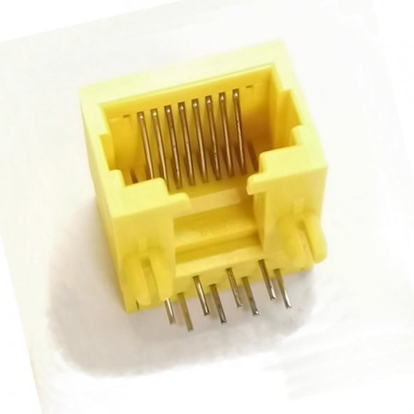 8P8C Plastik Sarı Rj45 Soket Ethernet Bağlantı Soketi 8 Pin Pcb - Resim 3