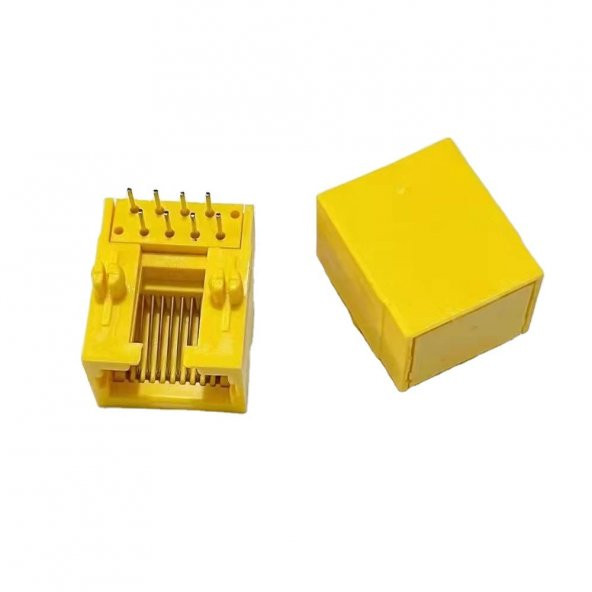 8P8C Plastik Sarı Rj45 Soket Ethernet Bağlantı Soketi 8 Pin Pcb - Resim 7