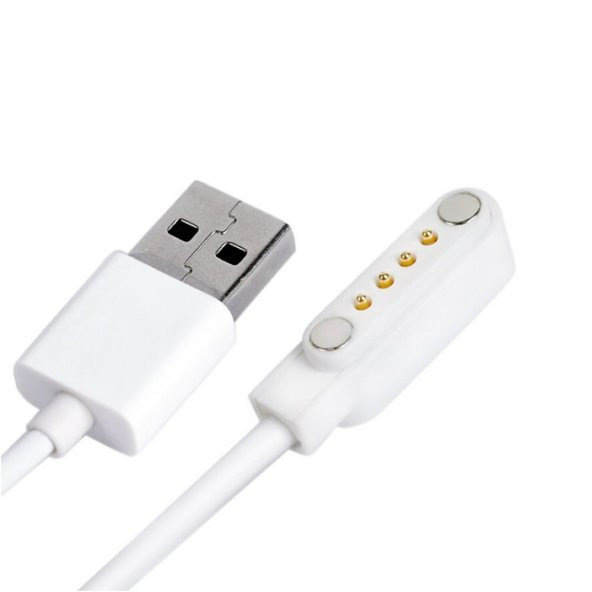 Usb 4 Pin Pogo Kablo Akıllı Saat Manyetik Sabitleyici Şarj Kablosu USB 2.0 - 4