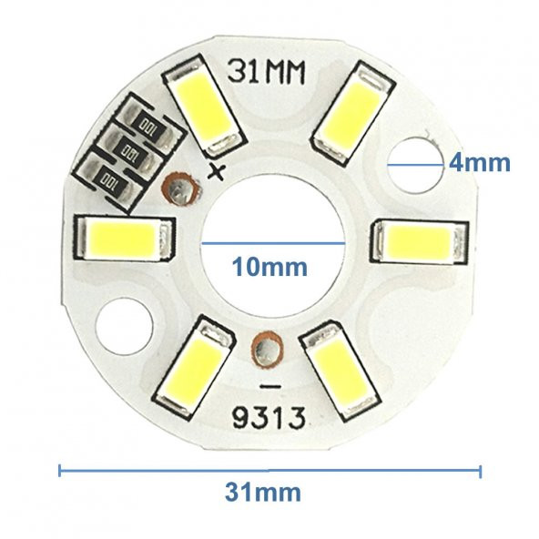 5730 5V 3W 32mm Beyaz Led Modül Aluminyum Pcb 6 Led Lamba Aydınlatma - Resim 4