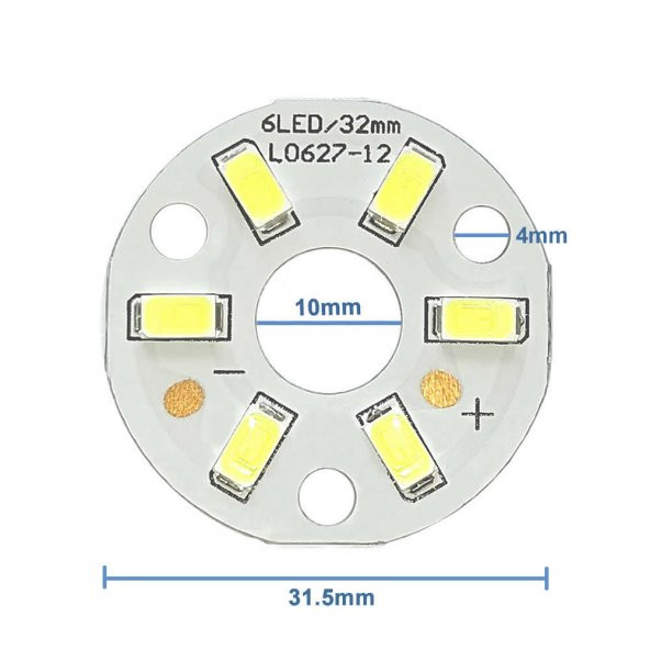 5730 12V 3W 32mm Beyaz Led Modül Aluminyum Pcb 6 Led Lamba Aydınlatma - 5