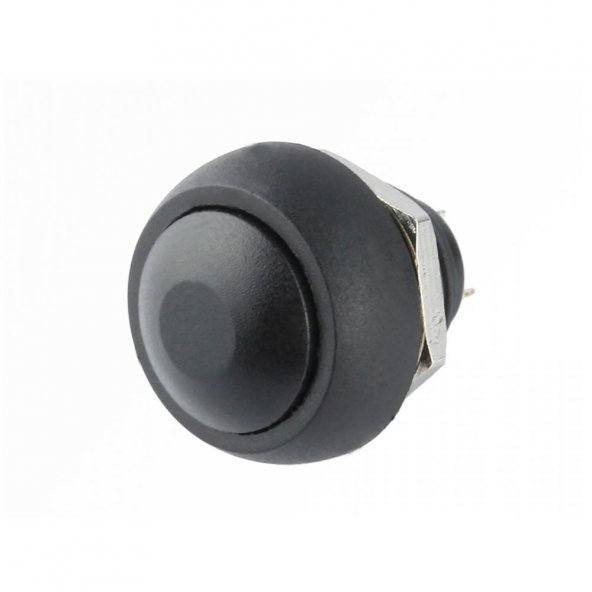 12mm PBS-33B 2 Pin Push Buton Siyah ON OFF 1A 250V Yuvarlak Su Geçirmez Anahtar - Resim 3