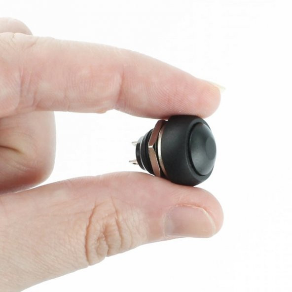 12mm PBS-33B 2 Pin Push Buton Siyah ON OFF 1A 250V Yuvarlak Su Geçirmez Anahtar - Resim 4